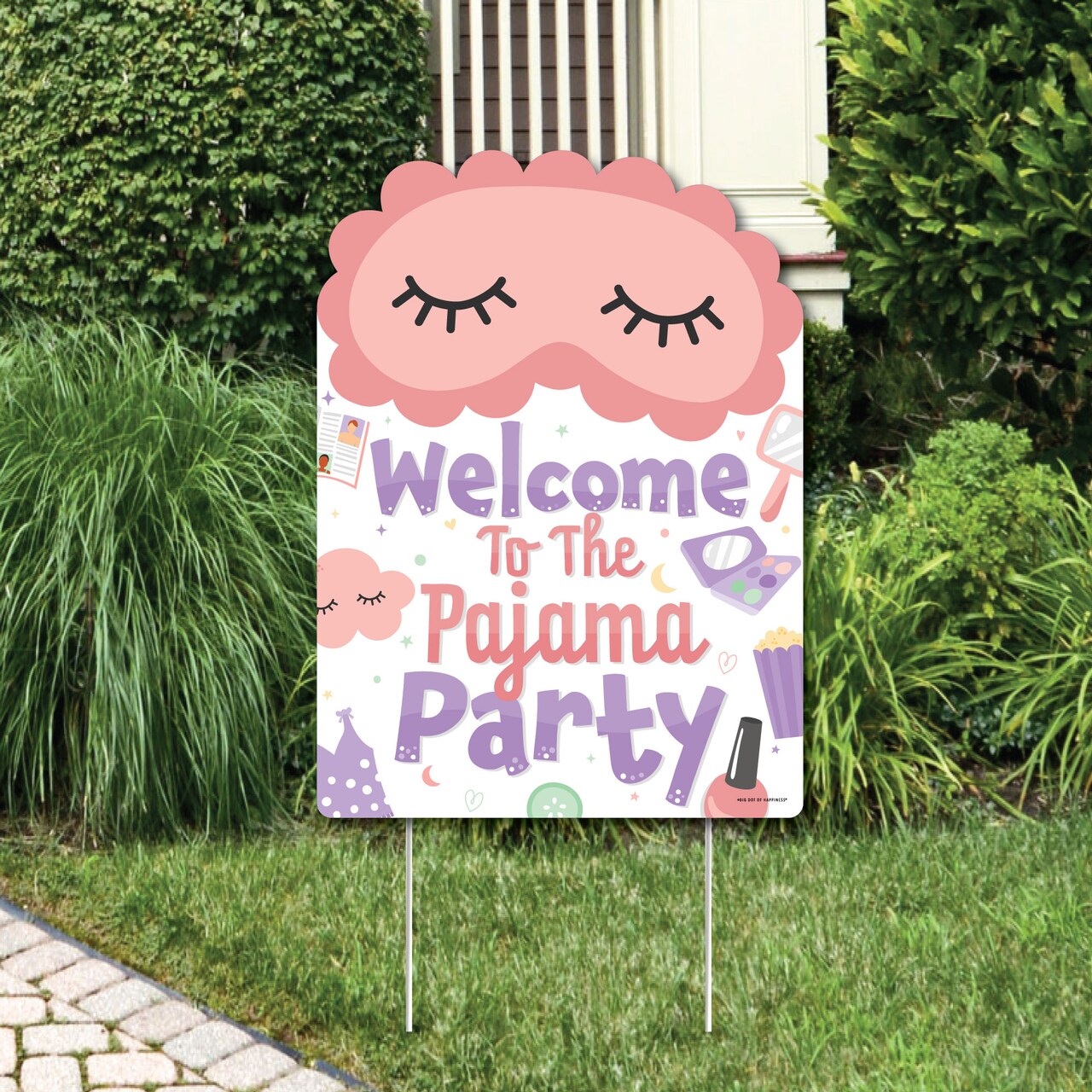Big Dot of Happiness Pajama Slumber Party - Party Decorations - Girls Sleepover Birthday Party Welcome Yard Sign